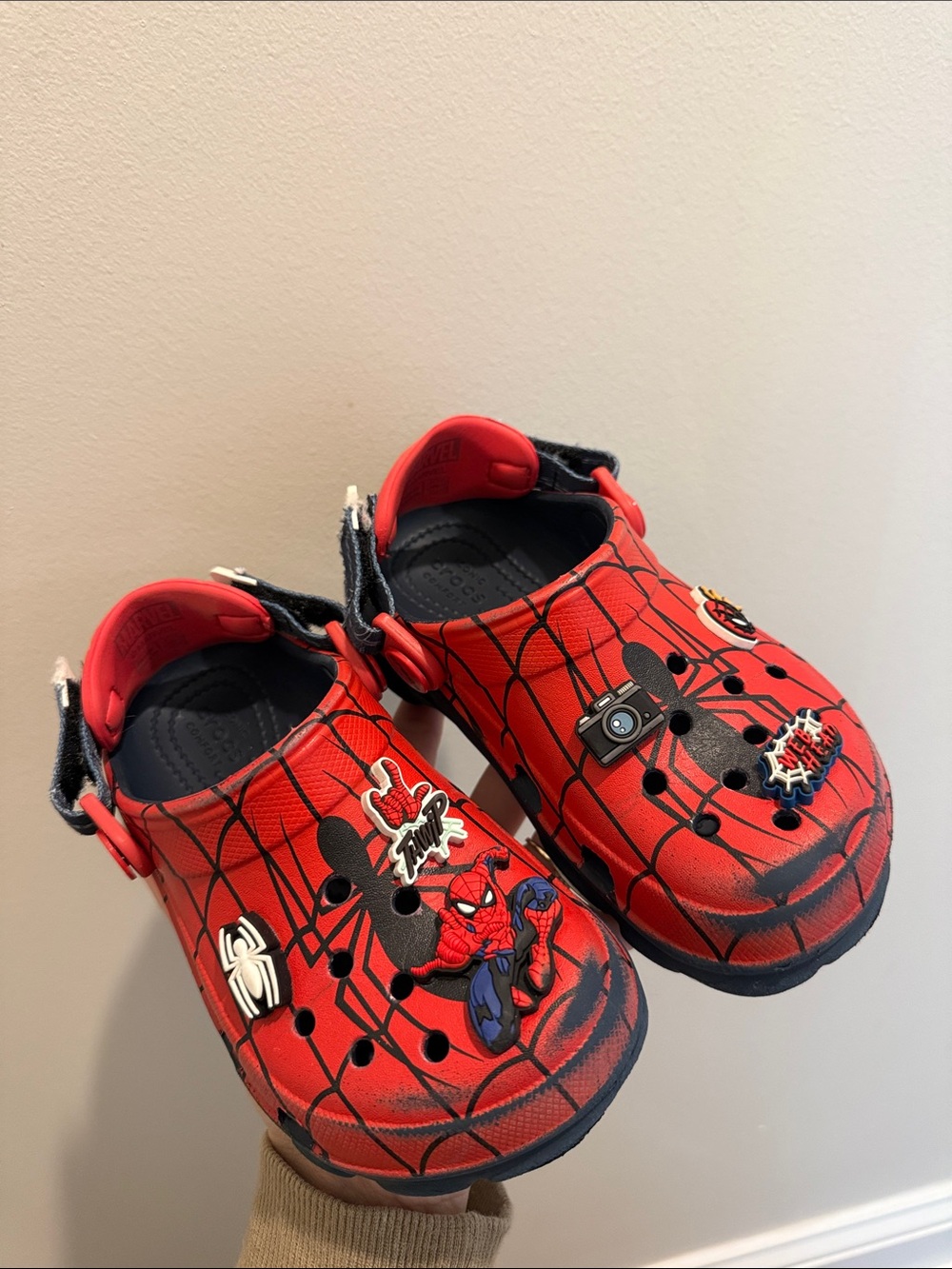 Kids Red Spider-Themed Crocs